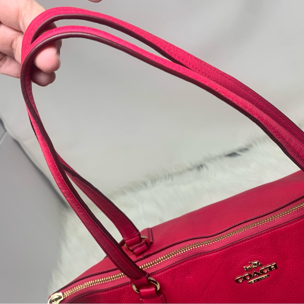 Coach Hot Pink Leather Tote Bag - Picture 14 of 15